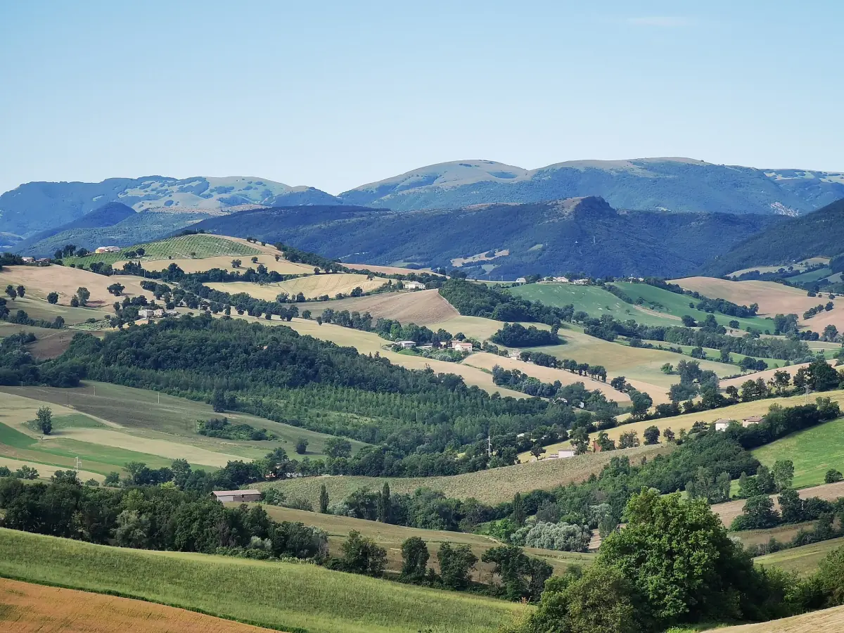 Colline e campi intorno a Camerino